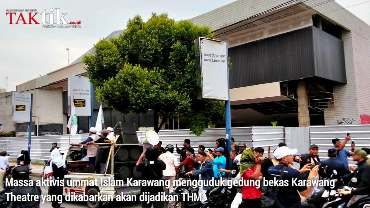 Aktivis Ummat Islam Karawang Geruduk Bangunan Bekas Karawang Theatre. Mereka Tolak Jadi THM!