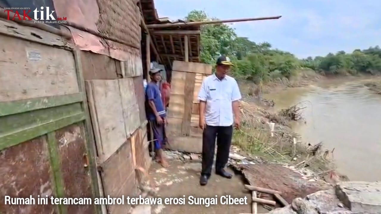 7 Jiwa di 2 Rumah di Leuwisisir Terancam Hanyut Tergerus Erosi Sungai Cibeet. BBWS Diam? Pemprov Jabar Cuek?