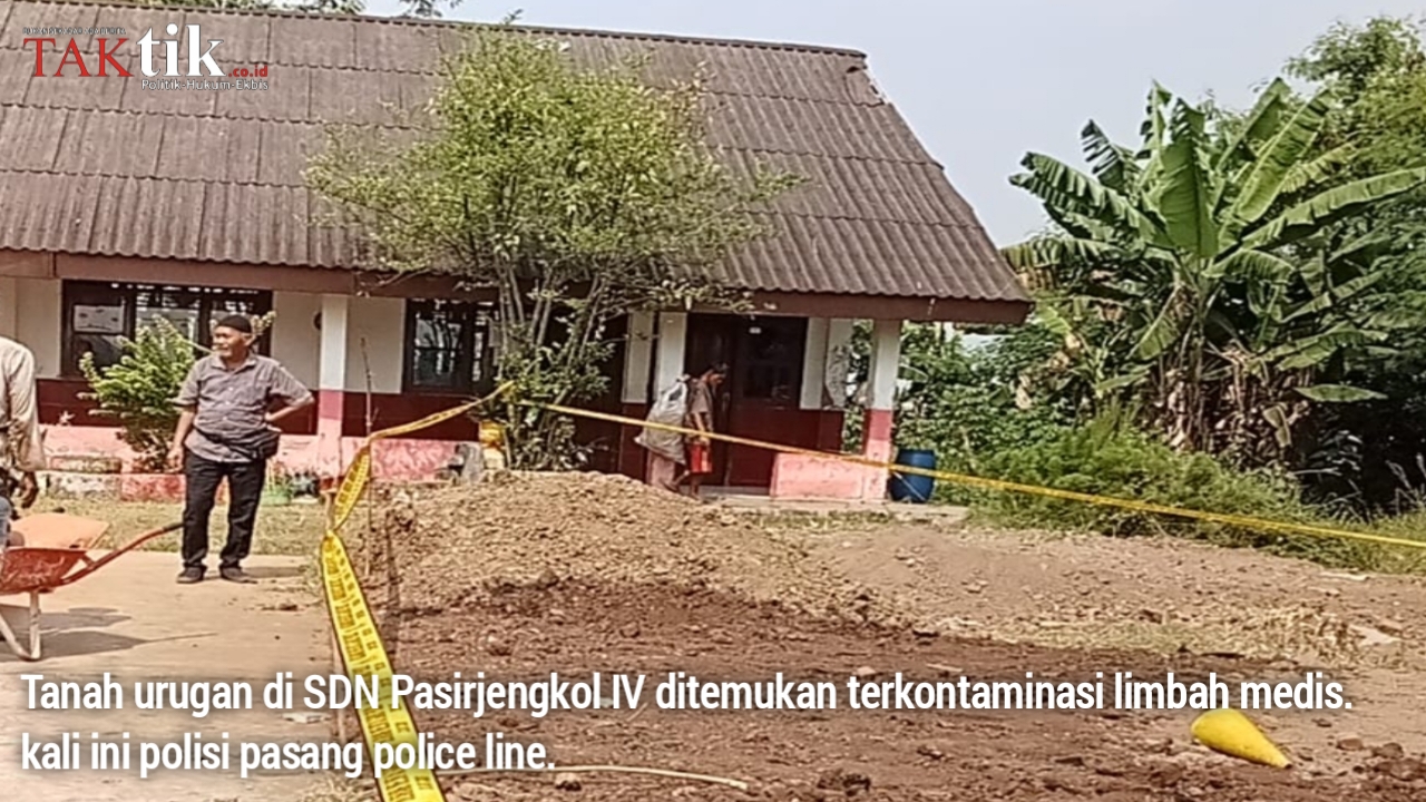 Tanah Urugan di SDN Pasirjengkol IV Terkontaminasi Limbah Medis? Di Sini, Polisi Pasang Police Line. Bakal Diproses Hukum?